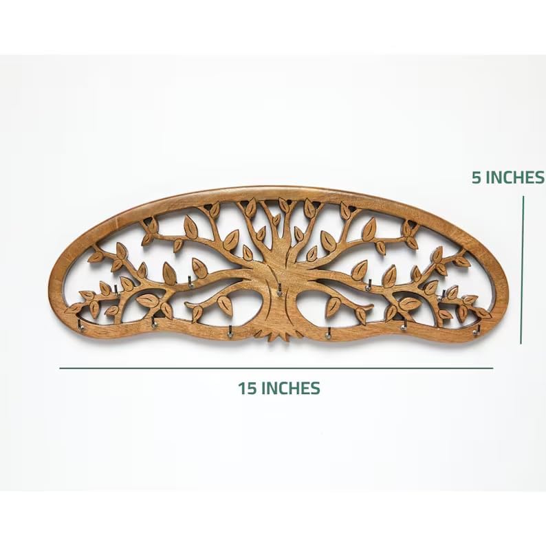 Tnstbiee Rustic Herb Drying Rack Hanging - Artistic Life Tree Design for Kitchen Witches & Gardeners - Holds 11 Bouquets - Saving Space Herb & Flower Dryer - Gift for Crafters - Wall Art D?cor - Image 3